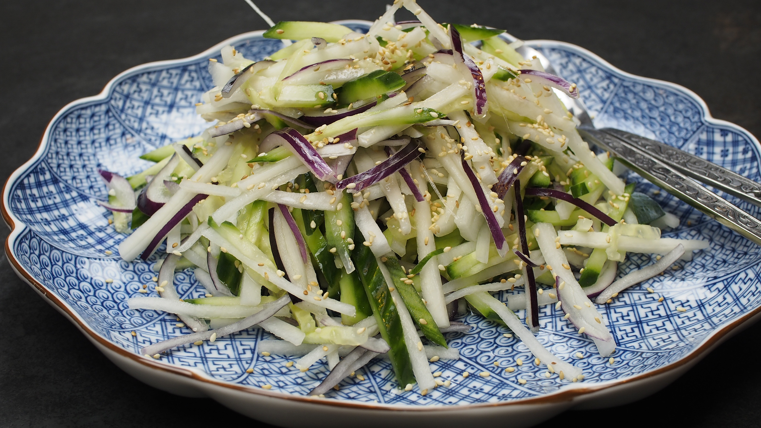 Daikon Salad in a honey vinaigrette